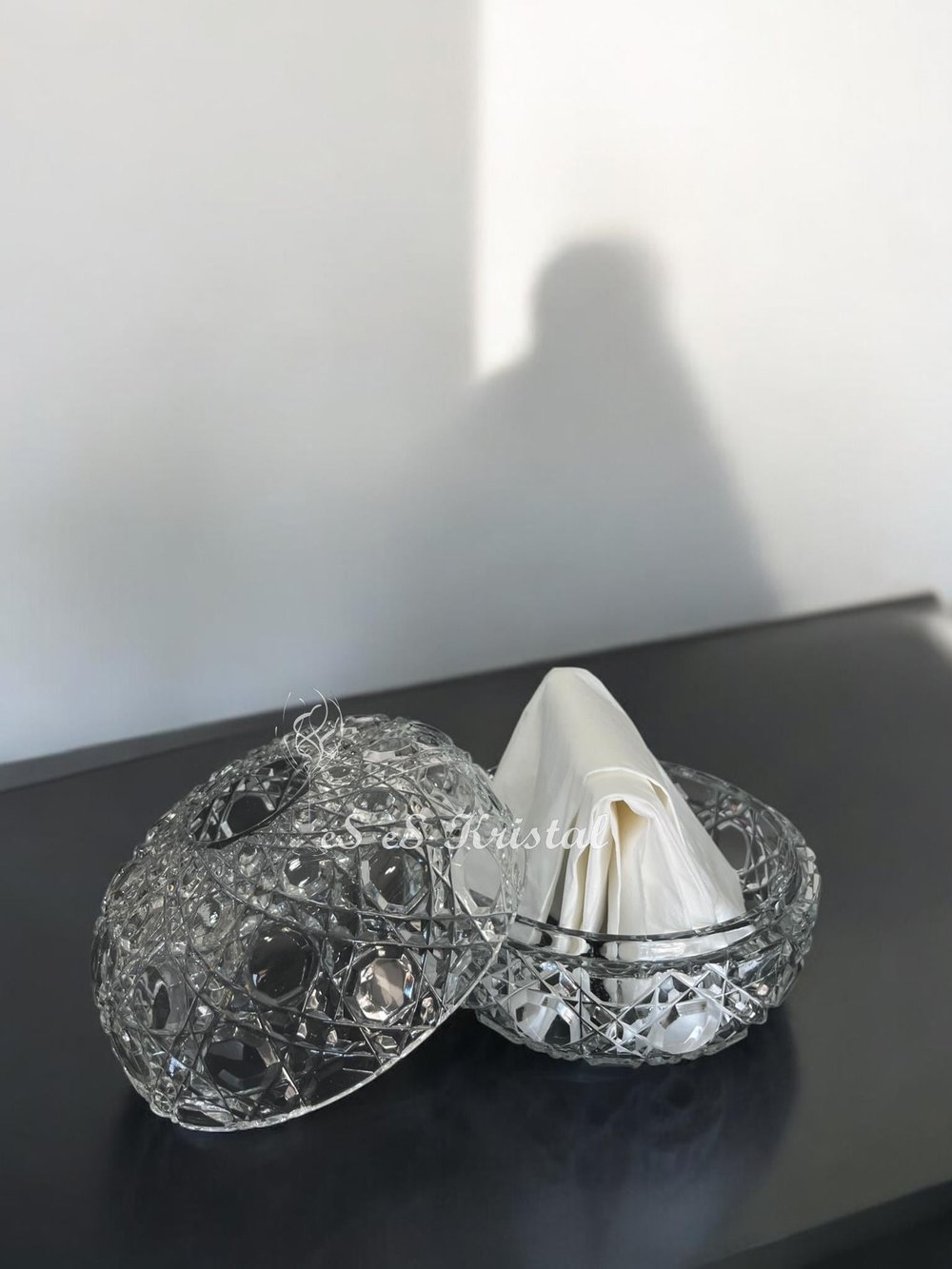 Yuvarlak Peçetelik Hasır Şeffaf
