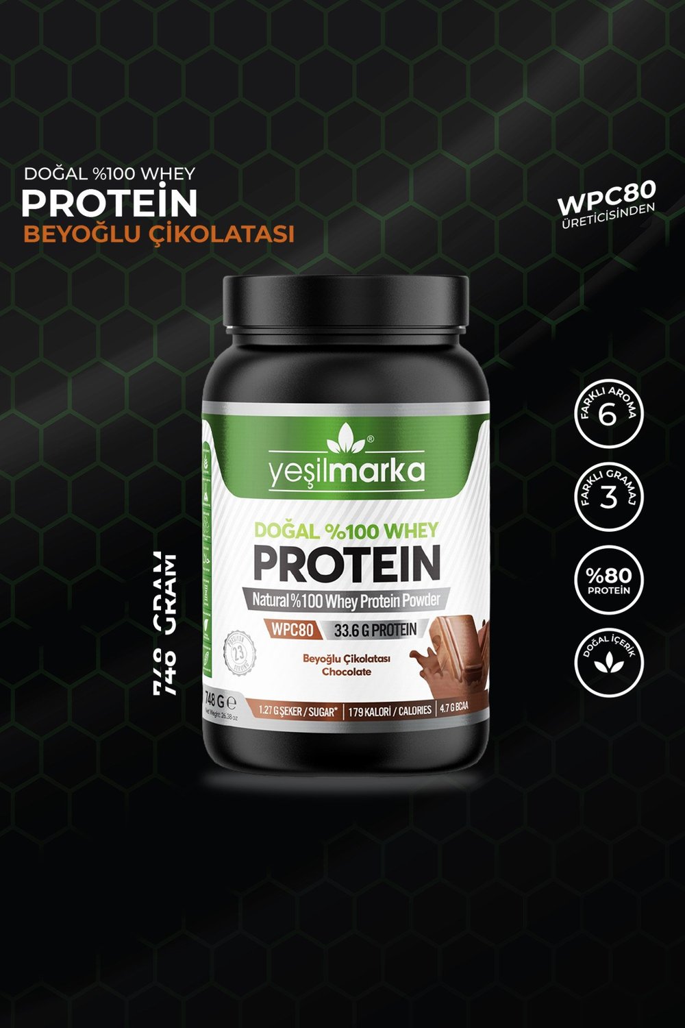Whey Protein Tozu – Beyoğlu Çikolatası 748 gr