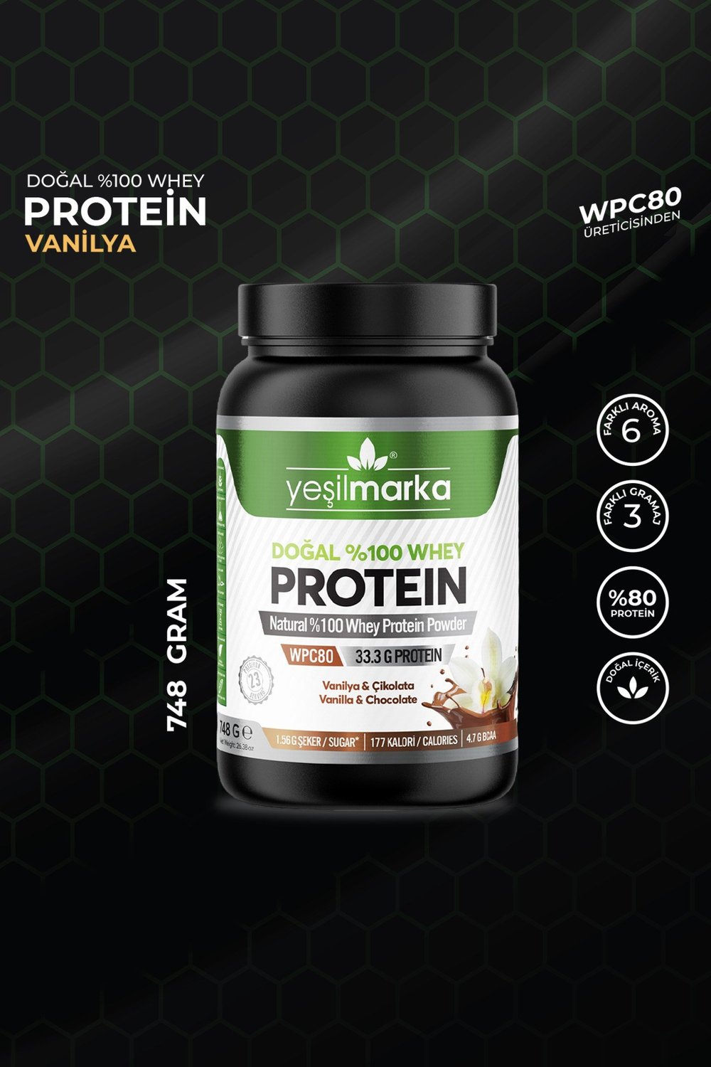 Whey Protein Tozu Çikolata / Vanilya 748 gr