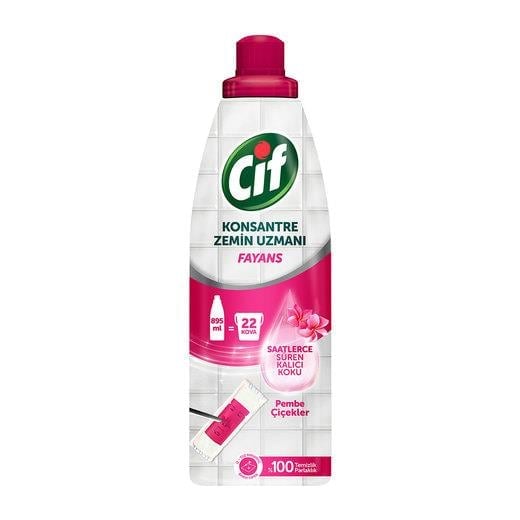 CİF KONSANTRE ZEMİN UZMANI FAYANS PEMBE ÇİÇEKLER 895ML