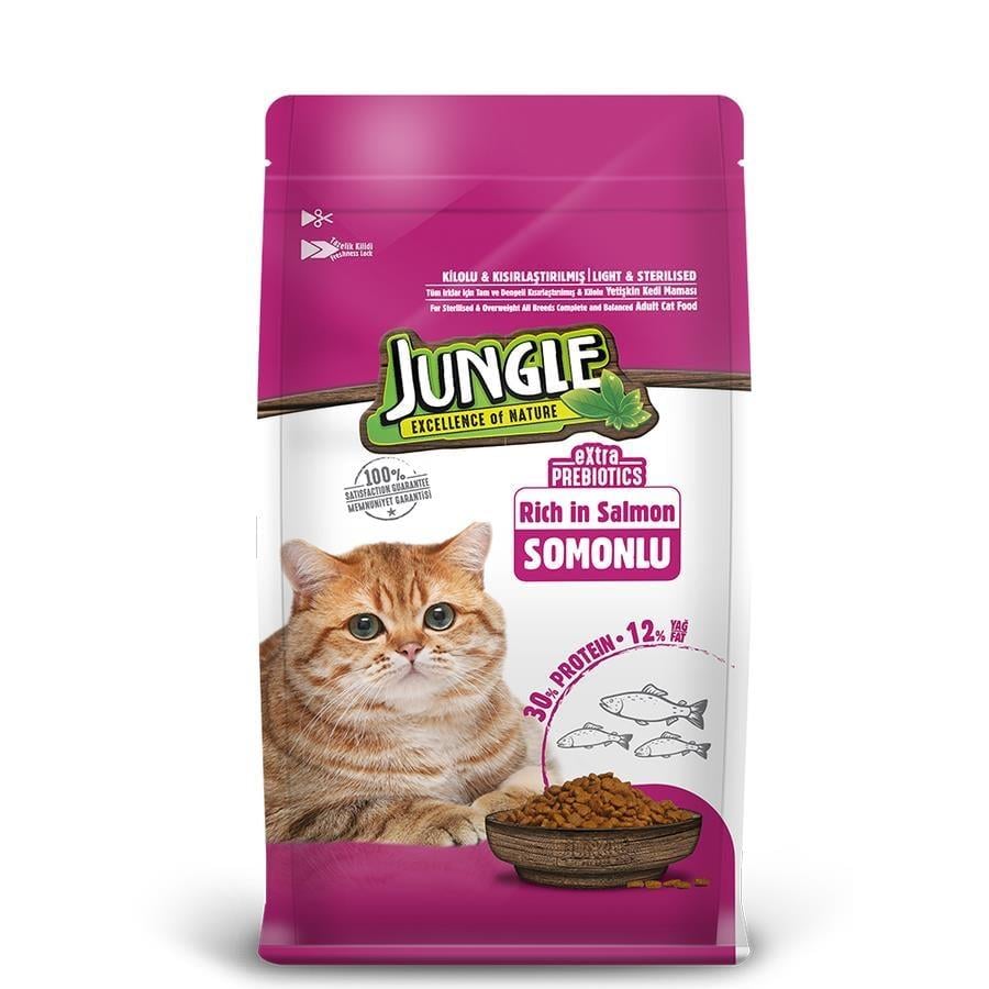 Jungle Somonlu Kısır Kedi Maması 1,5kg 