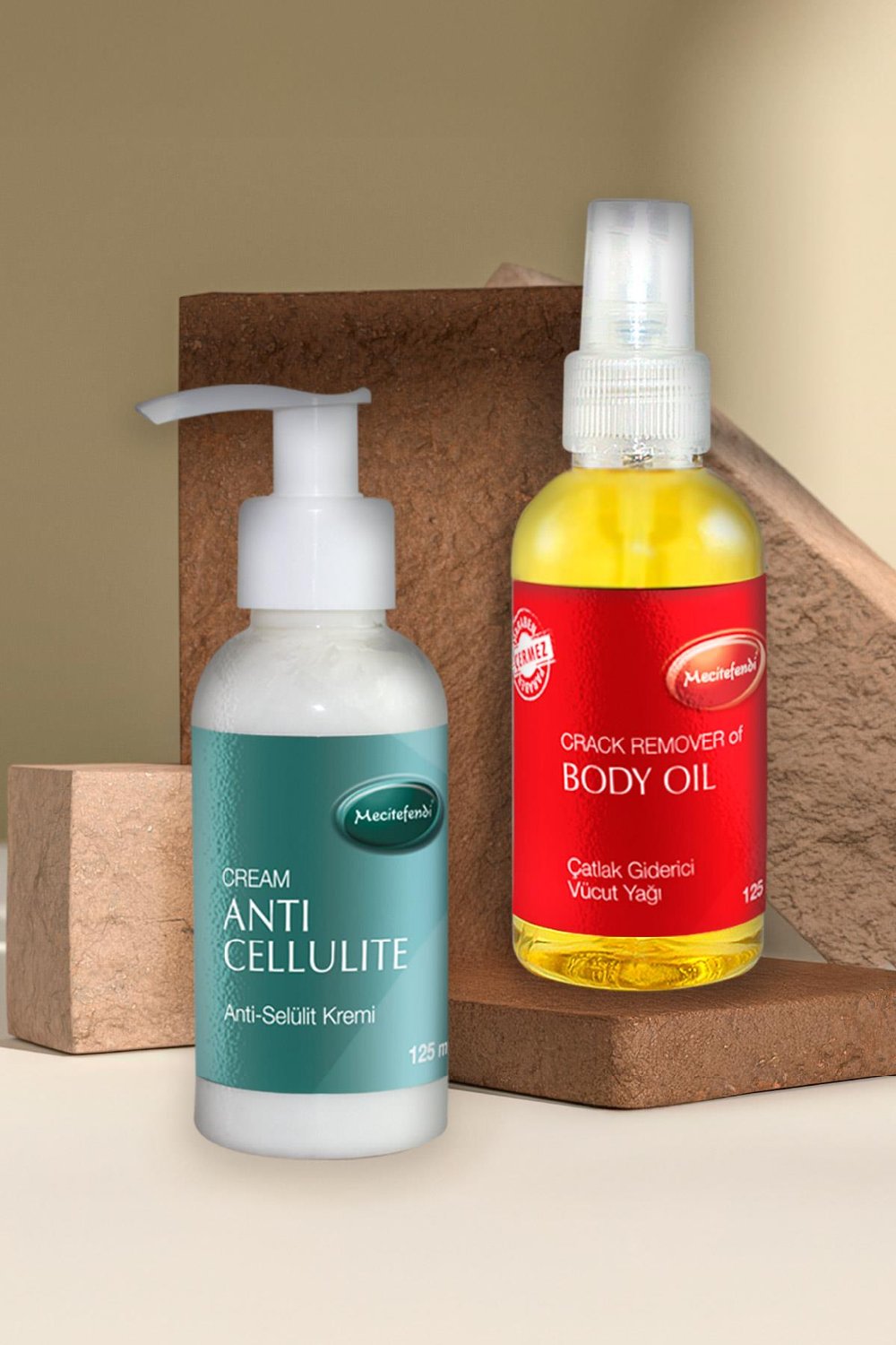 Mecitefendi Anti Selülit Kremi 125 Ml + Çatlak Giderici Vücut Bakım Yağı 125 Ml
