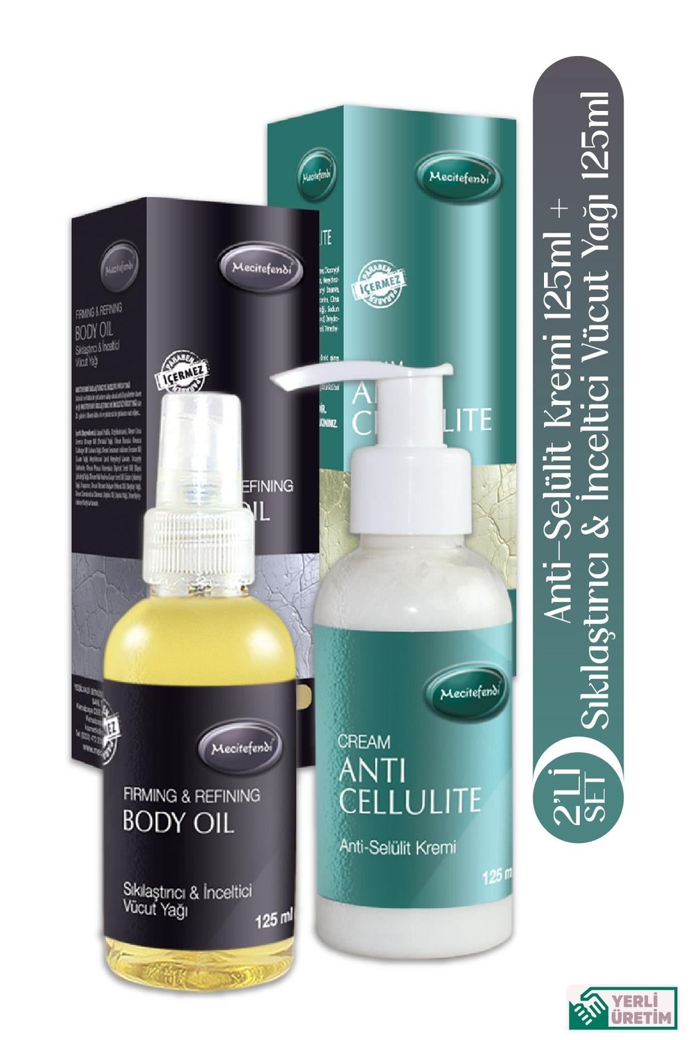 Mecitefendi Anti Selülit Kremi 125 Ml + Vücut Bakım Sıkılaştırıcı Yağ 125 Ml