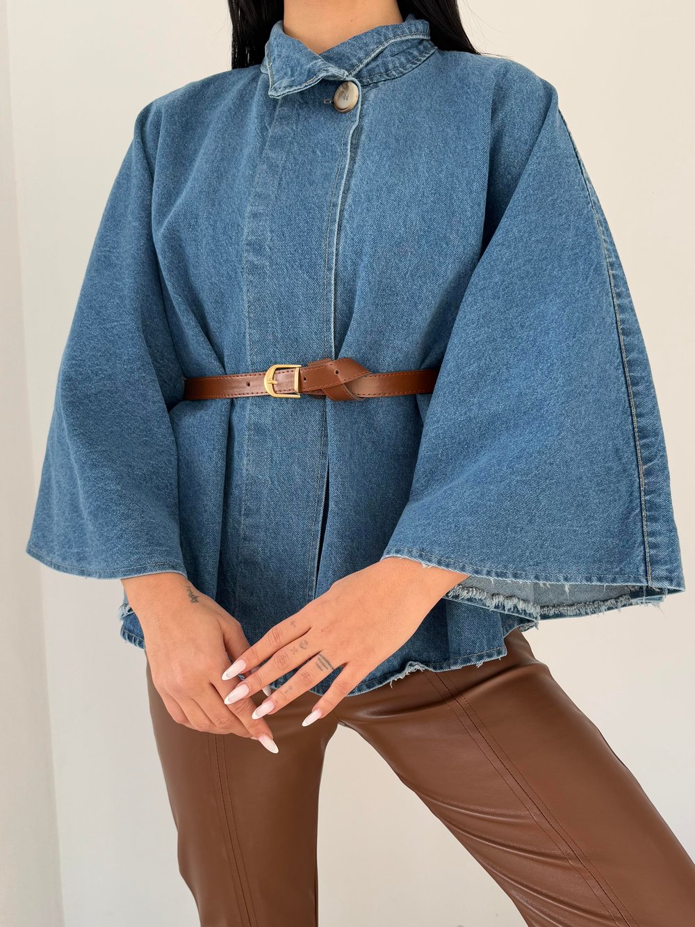 Kemerli Denim Panço