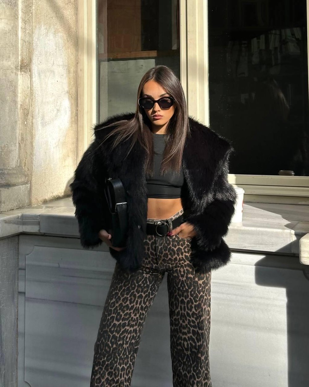 Premium Oversize Kürk Siyah