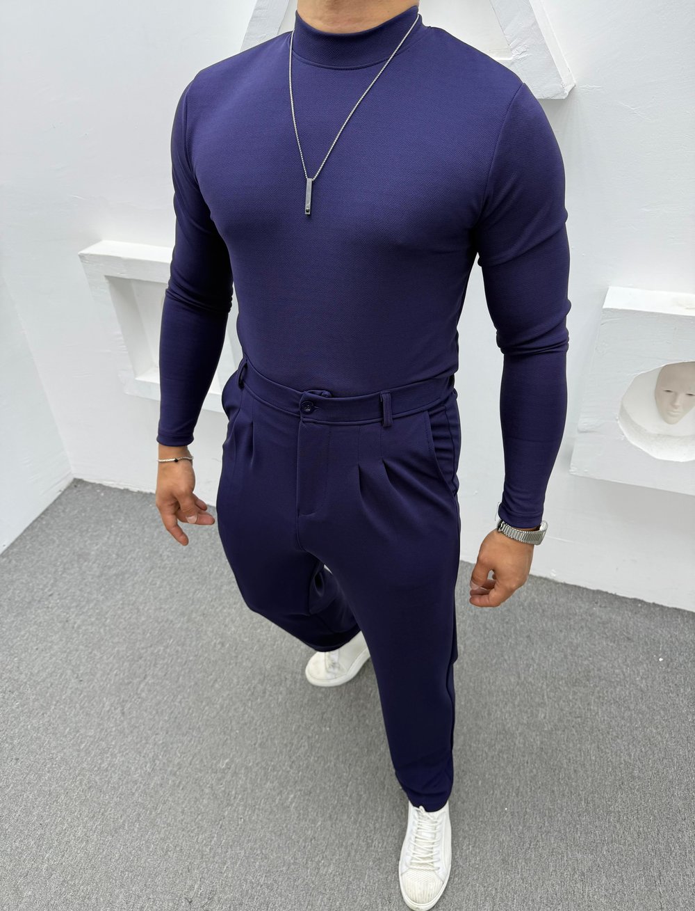 CRAP BALIKÇI YAKA BAGGY PANTOLON TAKIM LACİVERT