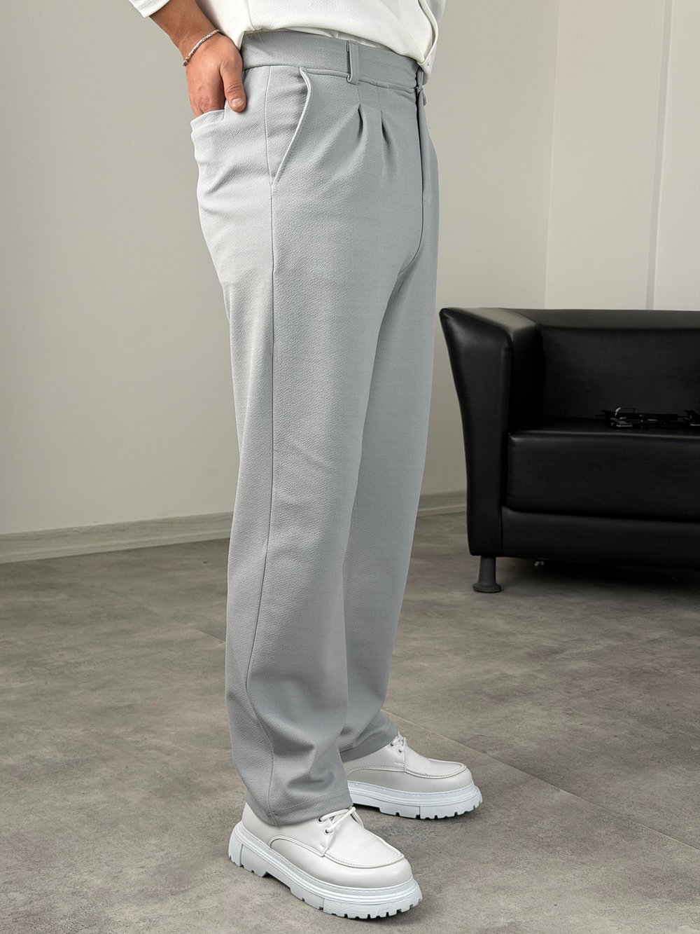 CRAP PİLELİ BAGGY PANTOLON GRİ