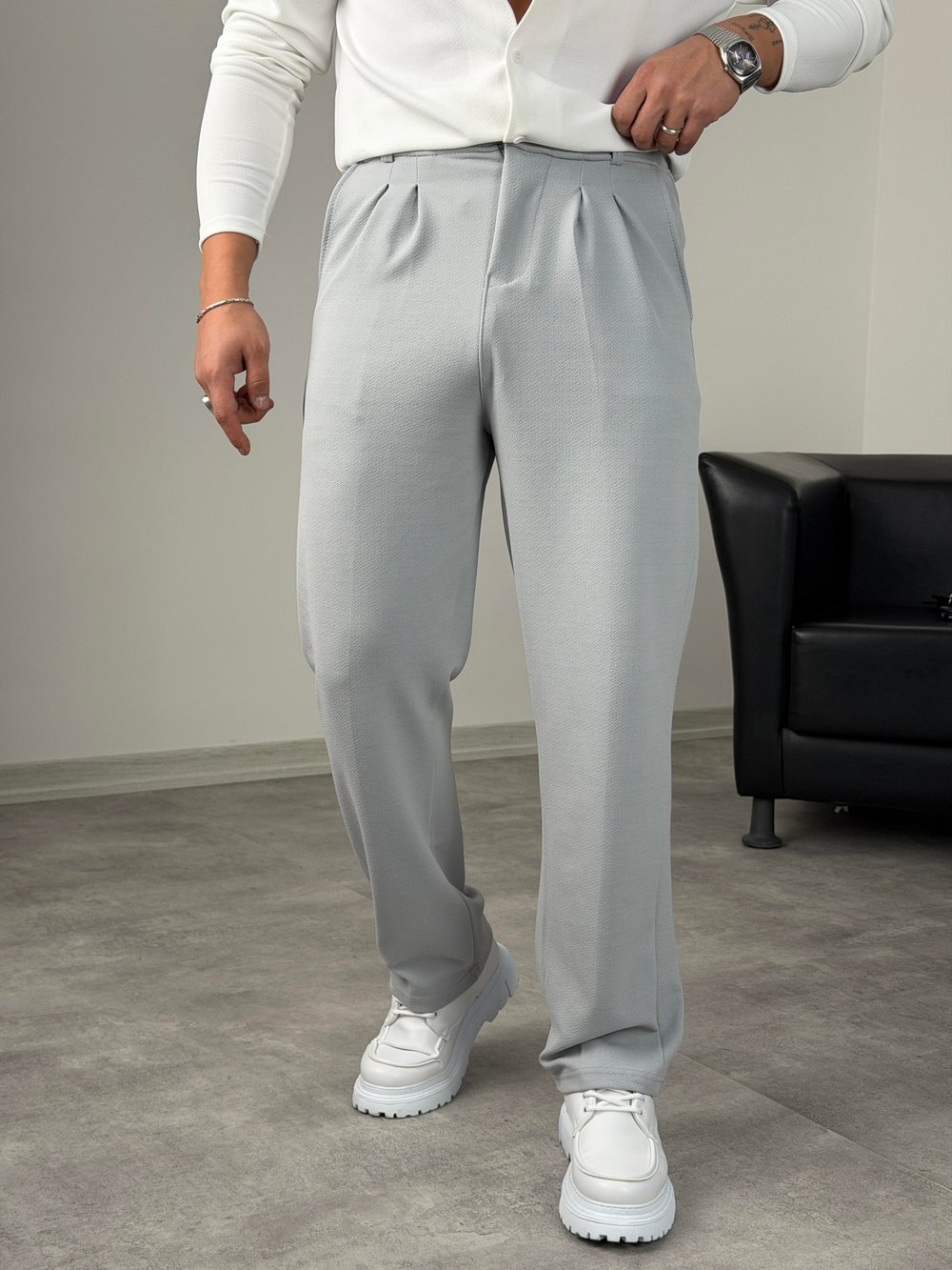 CRAP PİLELİ BAGGY PANTOLON GRİ