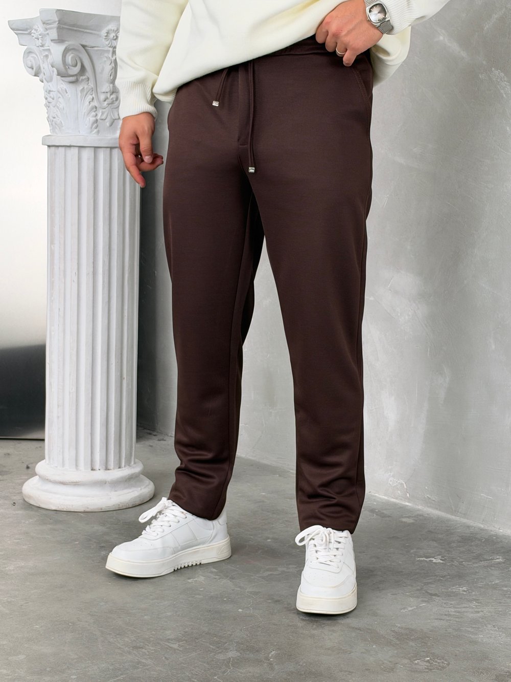 Gramajlı Jogger Pantolon Acı Kahve