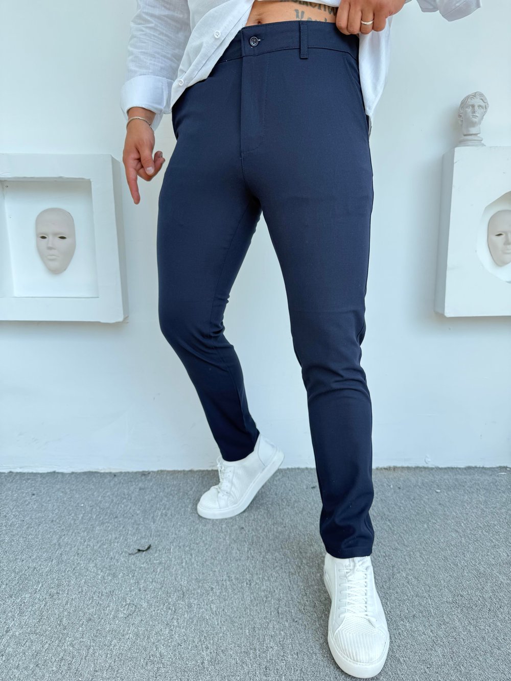 GRAMAJLI KLASİK SLİMFİT KUMAŞ PANTOLON LACİVERT