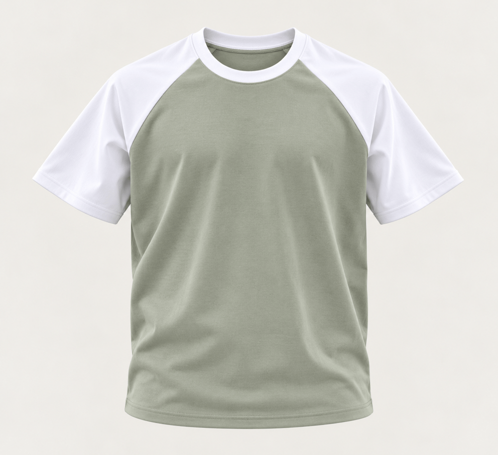 U8 Çift Renk Reglankol Ottoman Tshirt Su Yeşili