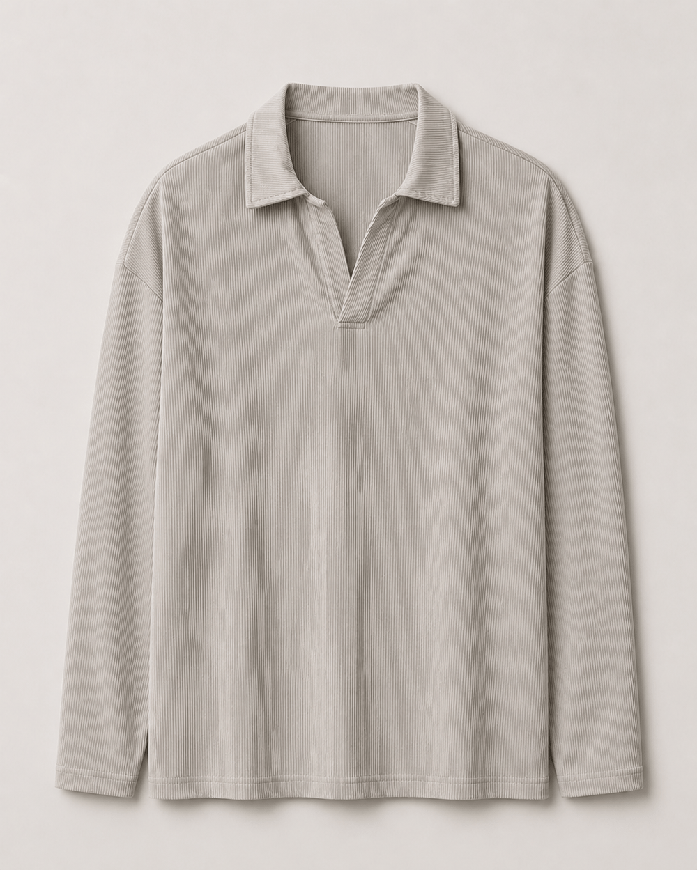 Yarım Oversize Fitilli Hemşire Yaka Gri