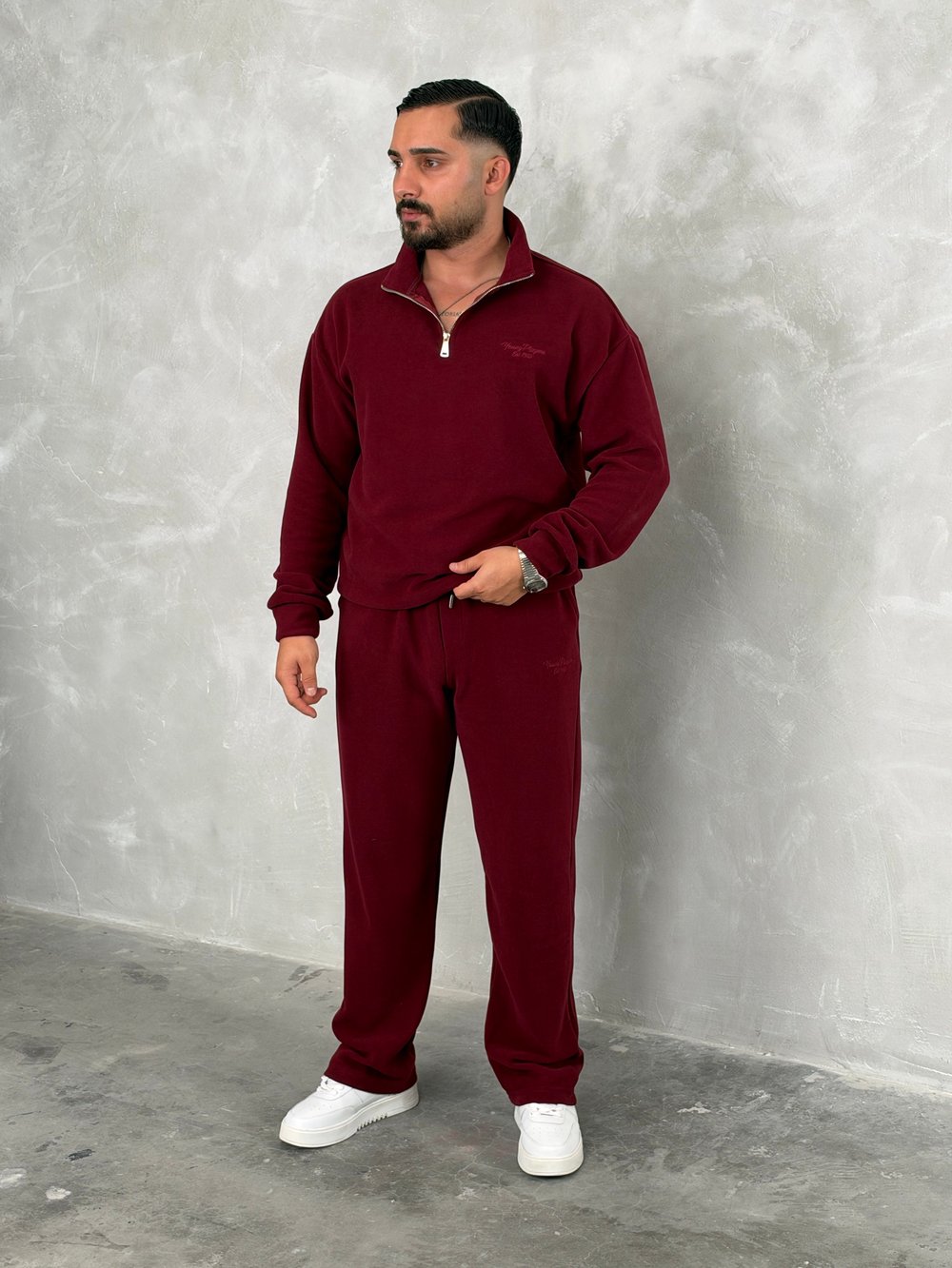 Yüksek Kalite Nakışlı Premium Takım Bordo