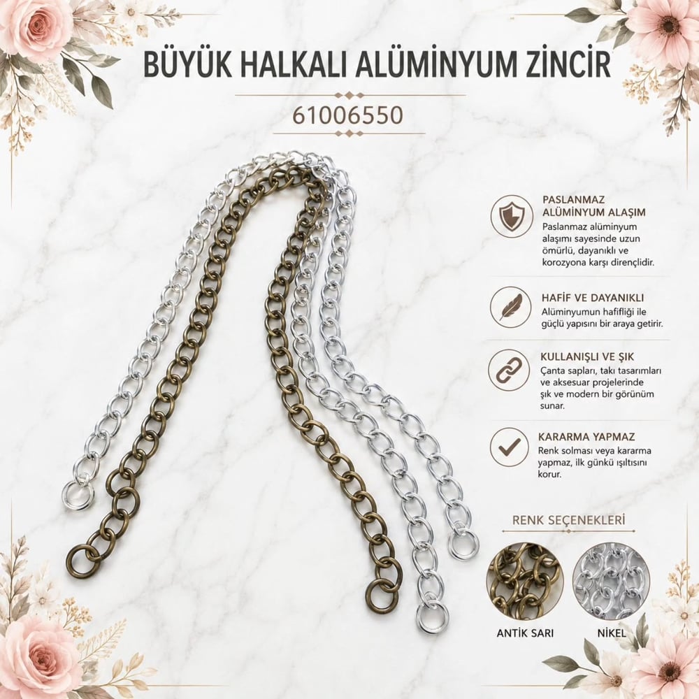 ZİNCİR 3.5 HALKALI ALUMİNYUM BÜYÜK TERS 21.8x14