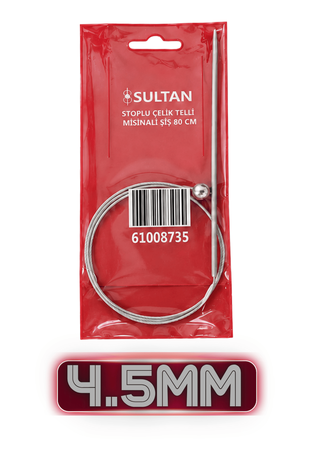SULTAN STOPLU ÇELİK TELLİ MİSİNALI ŞİŞ 4.50 80CM