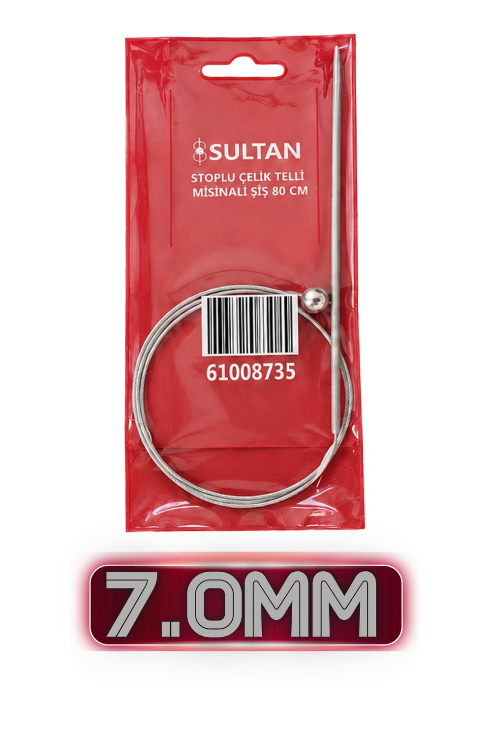 SULTAN STOPLU ÇELİK TELLİ MİSİNALI ŞİŞ 7.00 80CM
