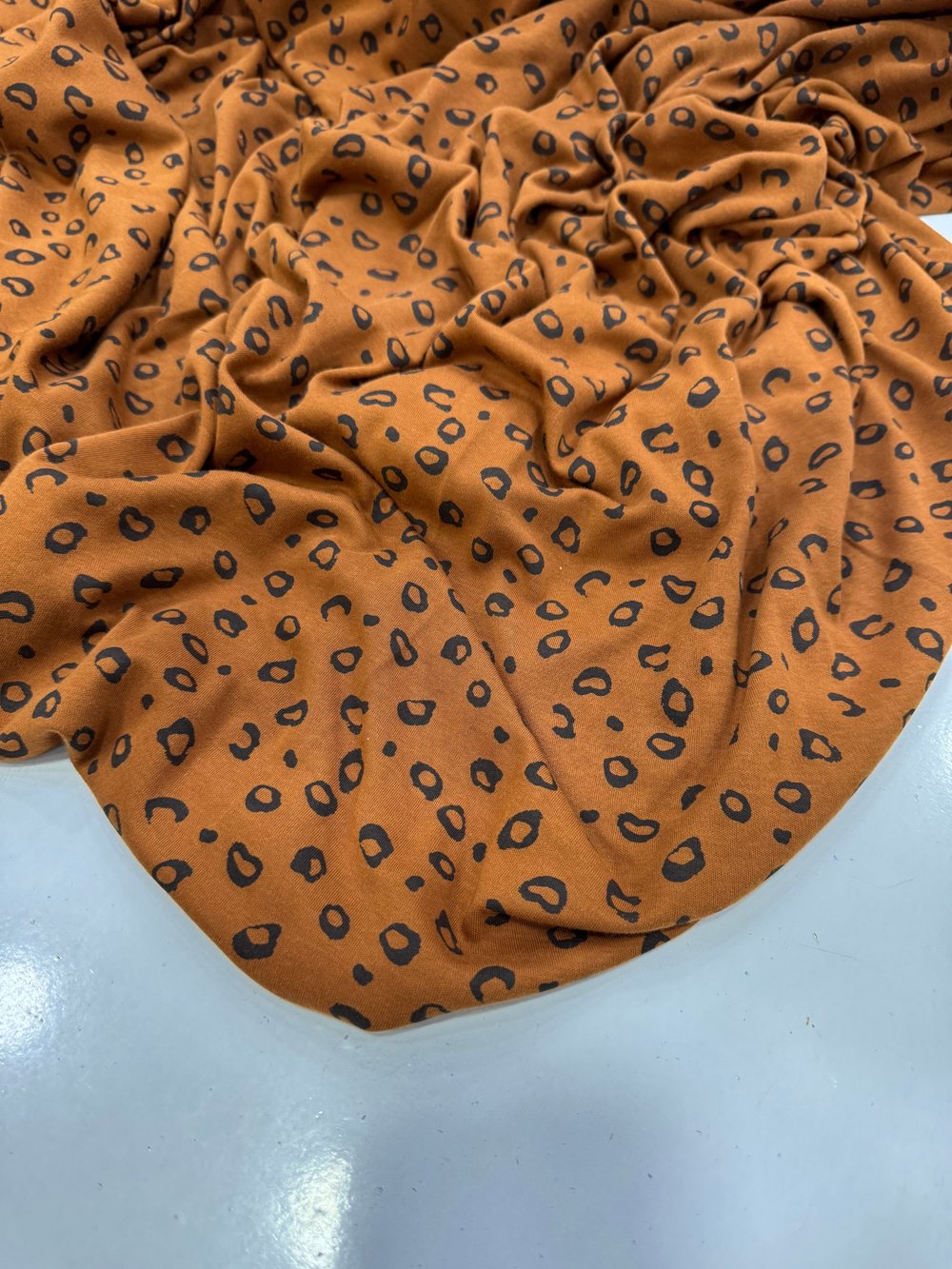 Leopar Desenli İnterlok Penye Kumaş
