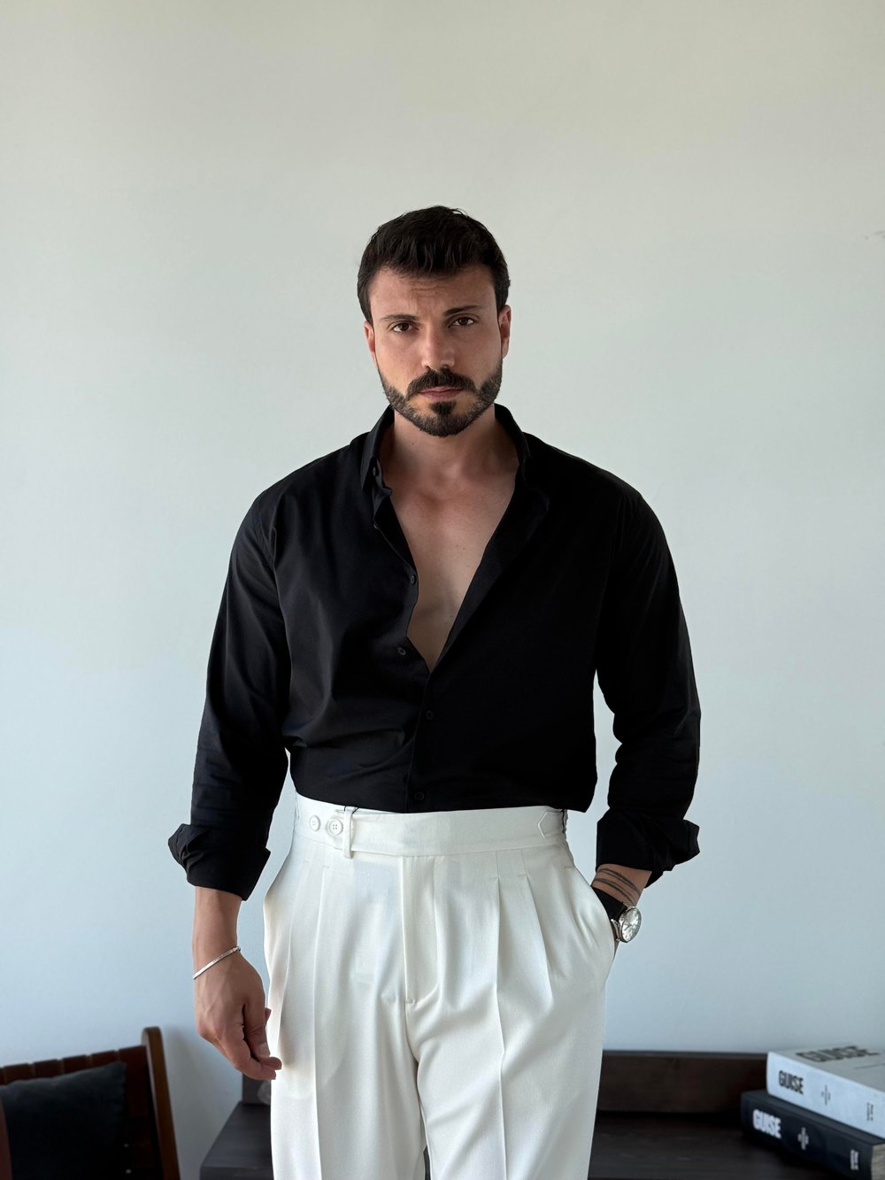 Adrien SlimFit Siyah Gömlek