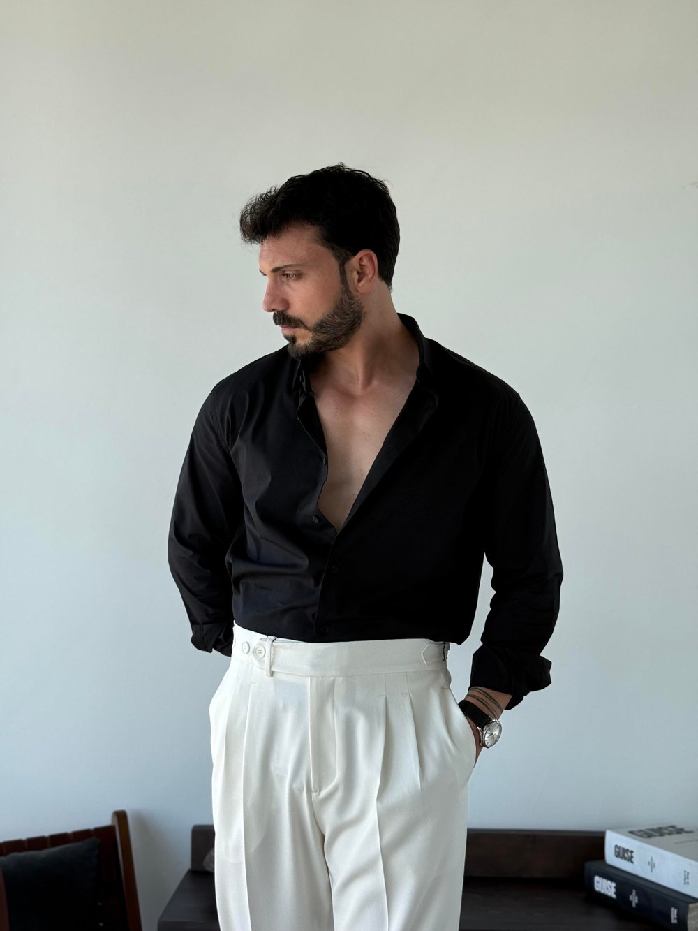 Adrien SlimFit Siyah Gömlek
