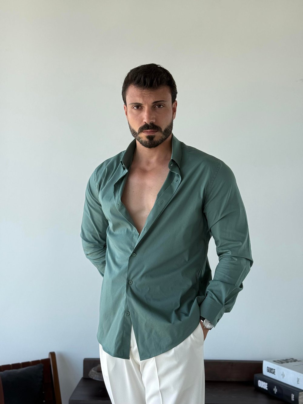 Adrien SlimFit Yeşil Gömlek