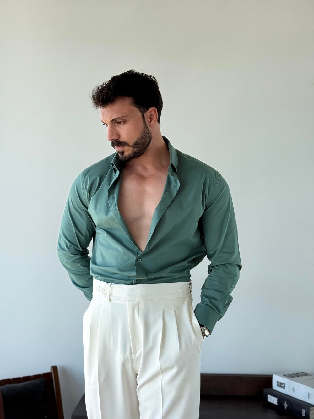 Adrien SlimFit Yeşil Gömlek
