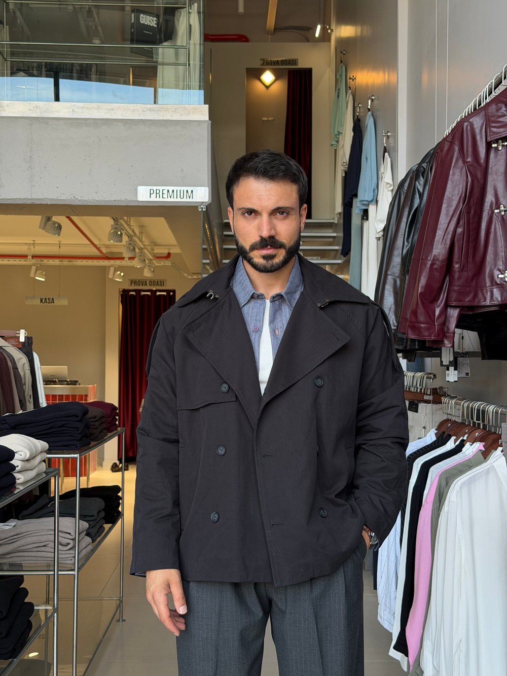 Albert Siyah Trençkot