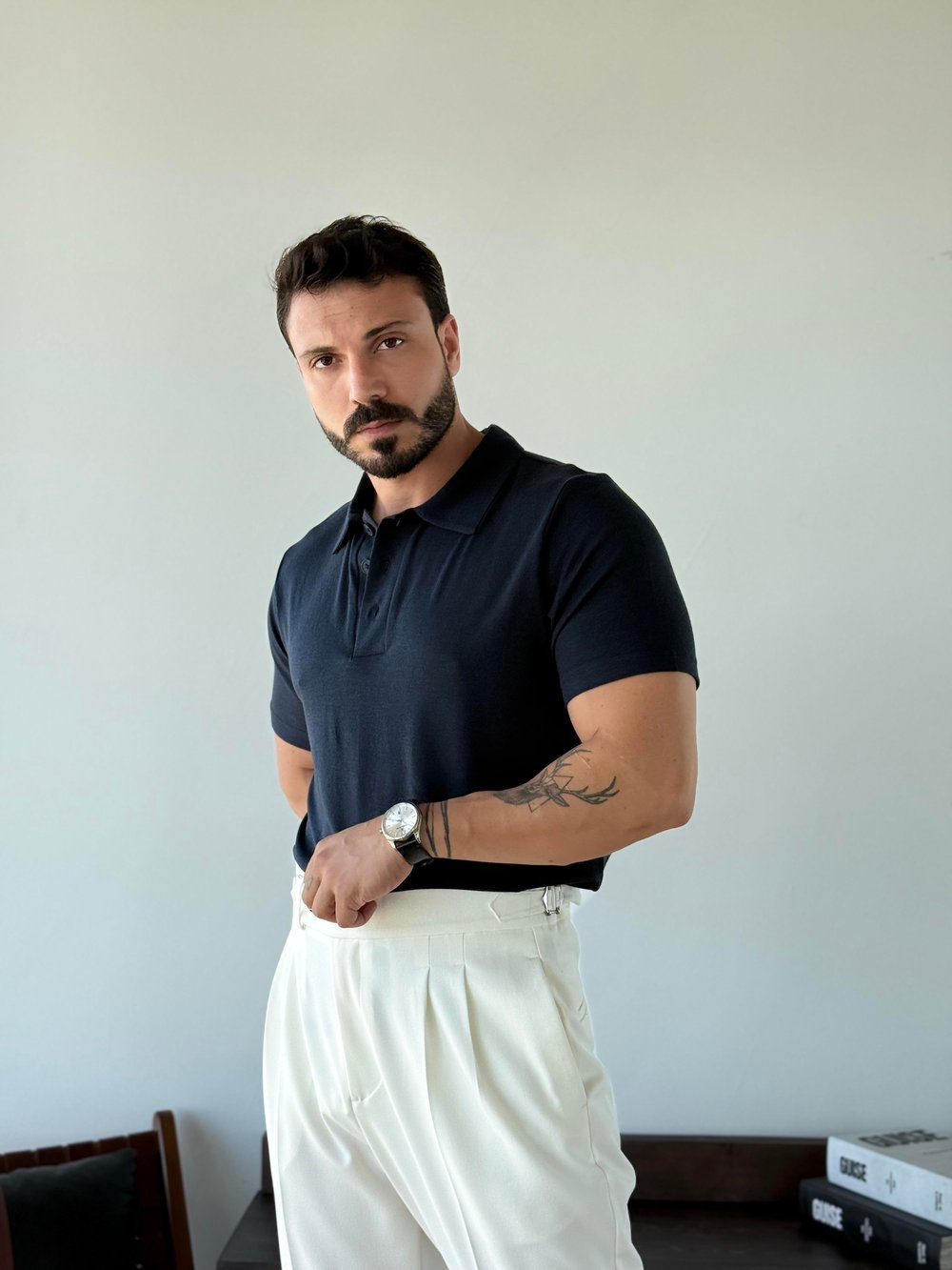 Antonie Polo Yaka Lacivert Tişört