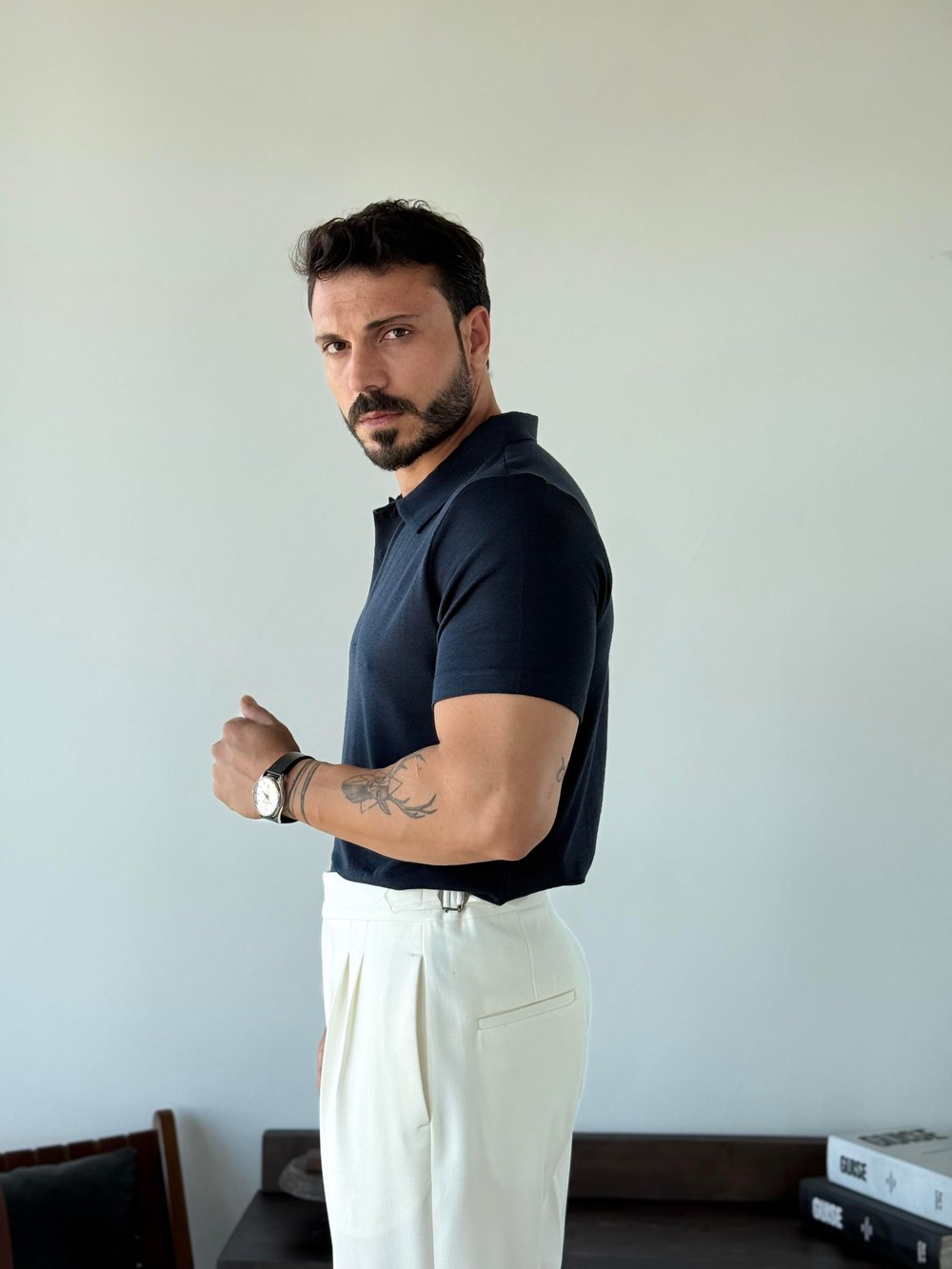 Antonie Polo Yaka Lacivert Tişört