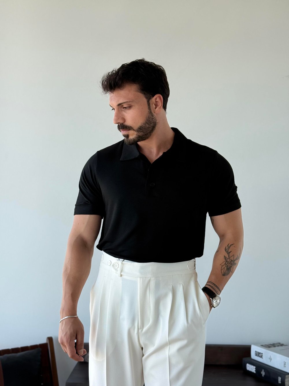 Antonie Polo Yaka Siyah Tişört