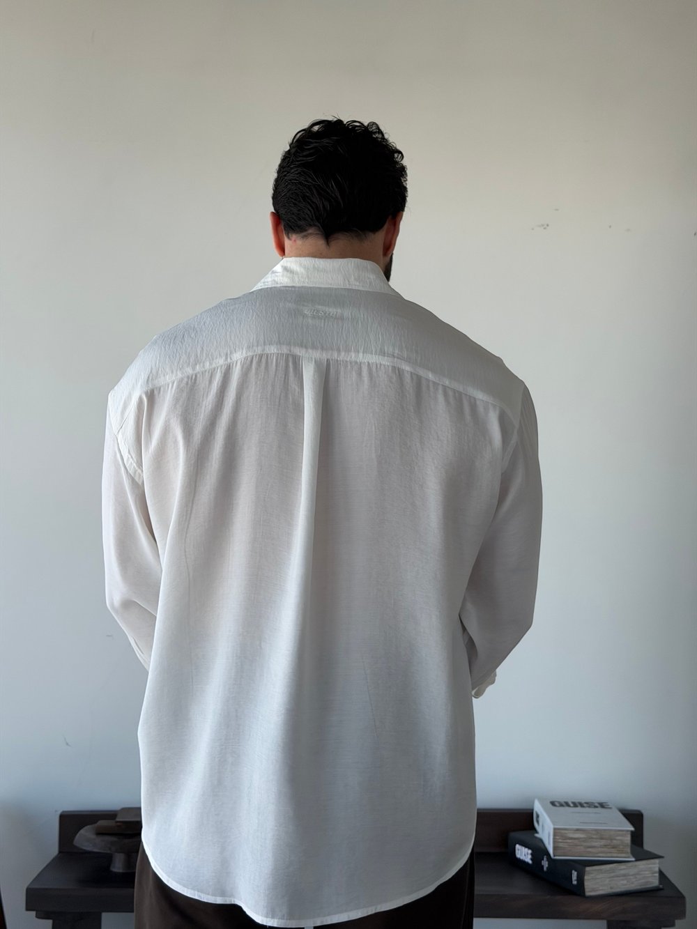 Arven Oversize Beyaz Modal Gömlek