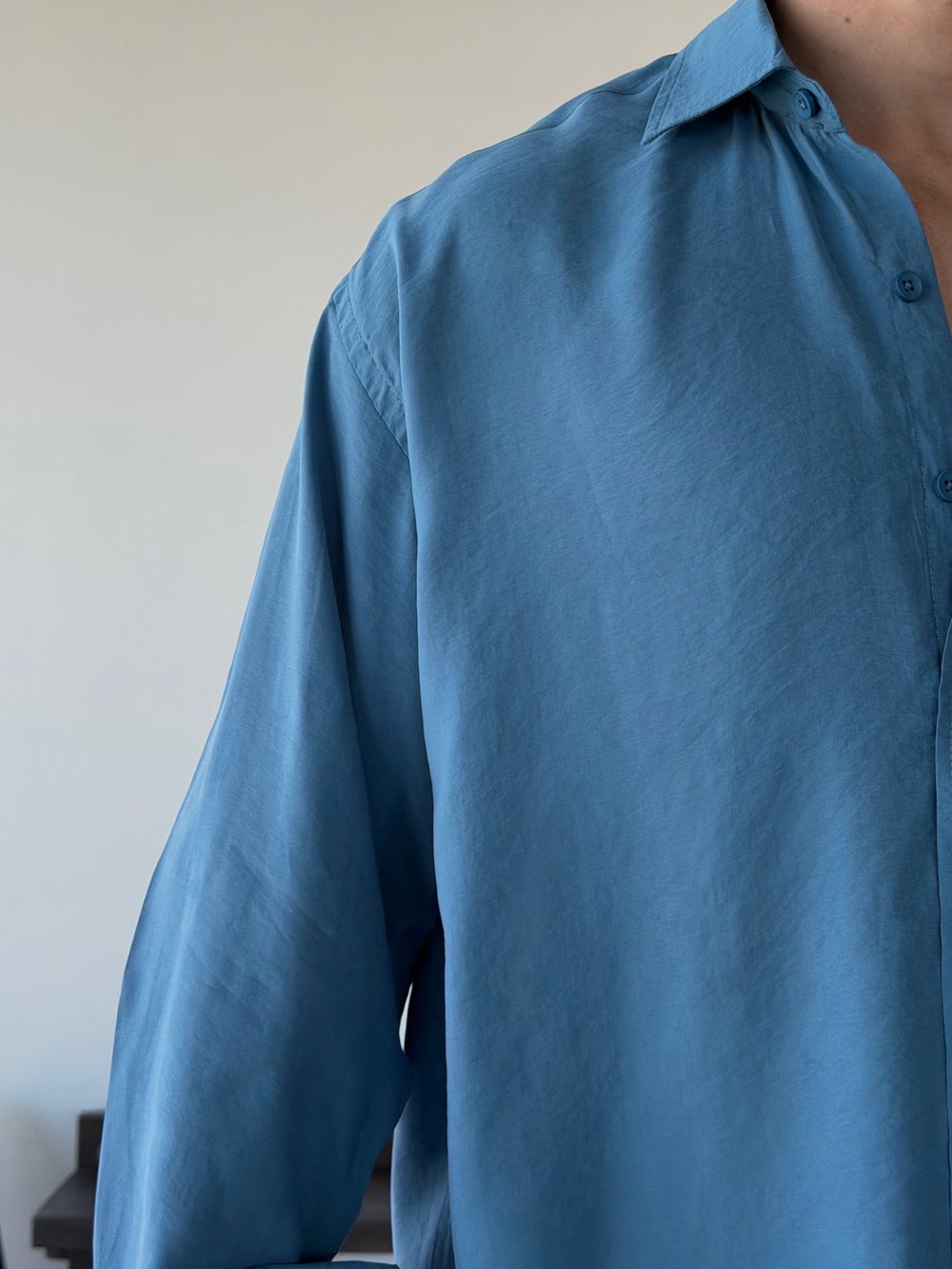 Arven Oversize İndigo Modal Gömlek