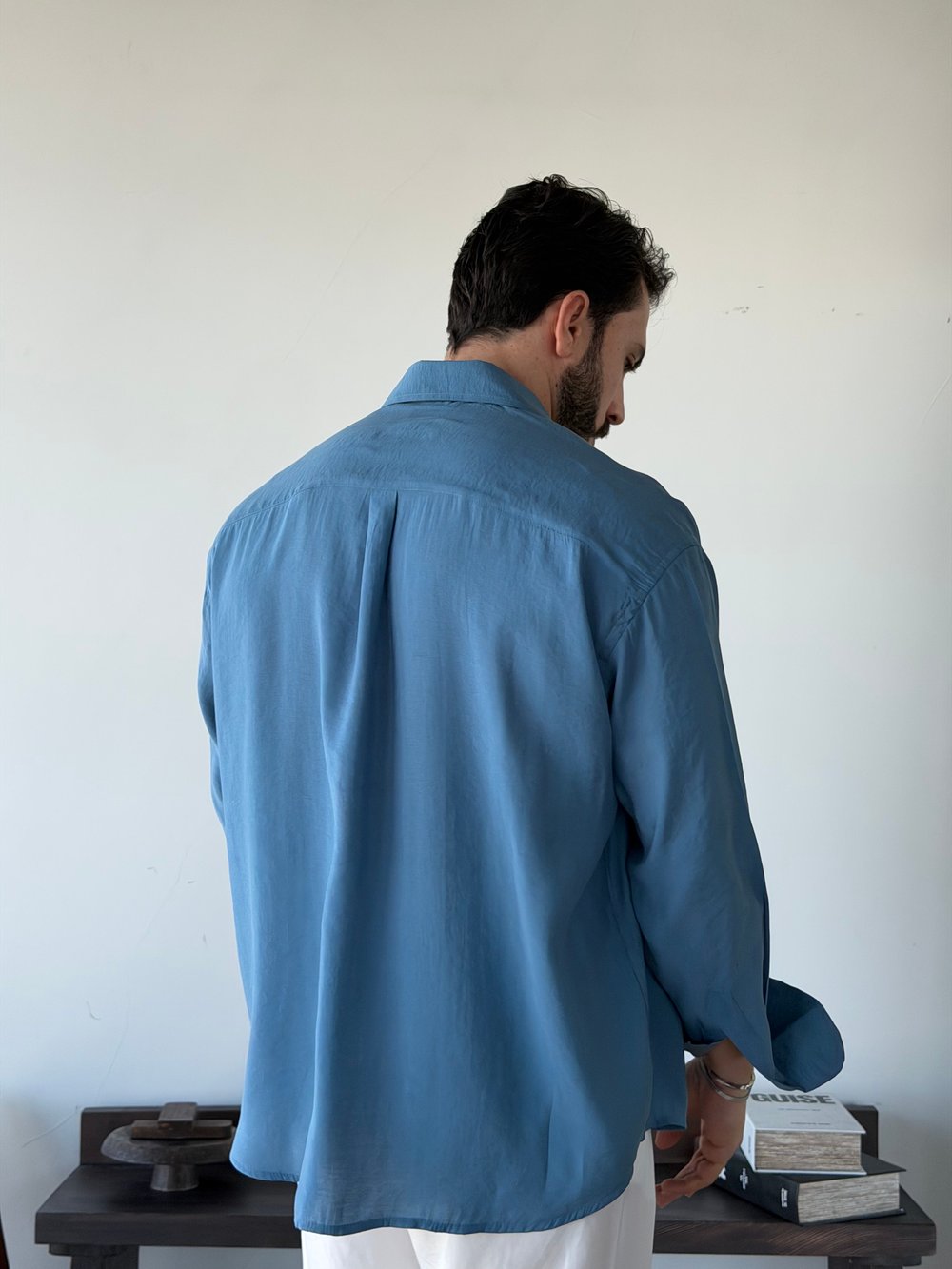 Arven Oversize İndigo Modal Gömlek