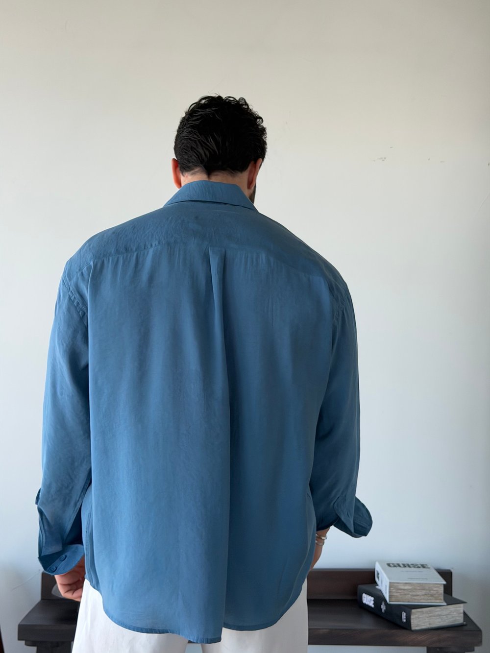Arven Oversize İndigo Modal Gömlek