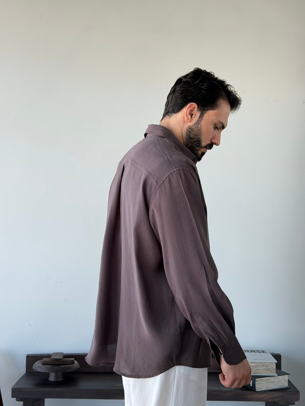 Arven Oversize Kahve Modal Gömlek