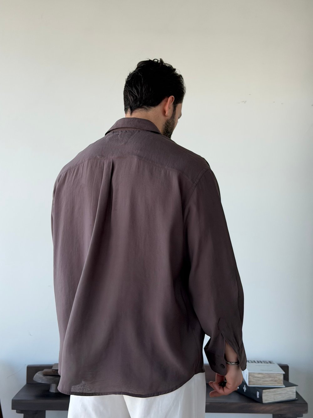 Arven Oversize Kahve Modal Gömlek