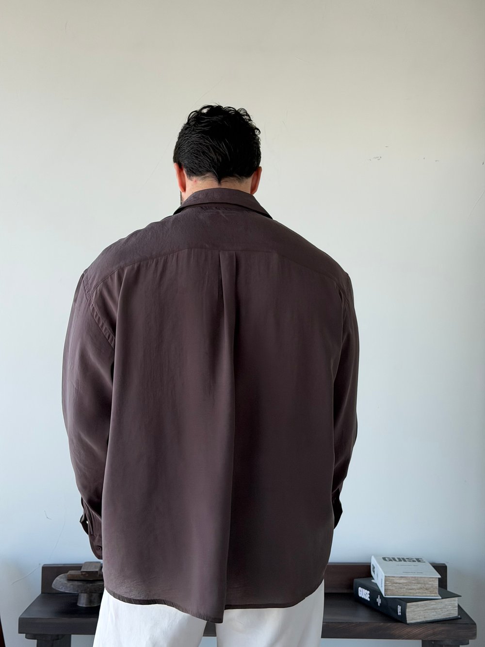 Arven Oversize Kahve Modal Gömlek