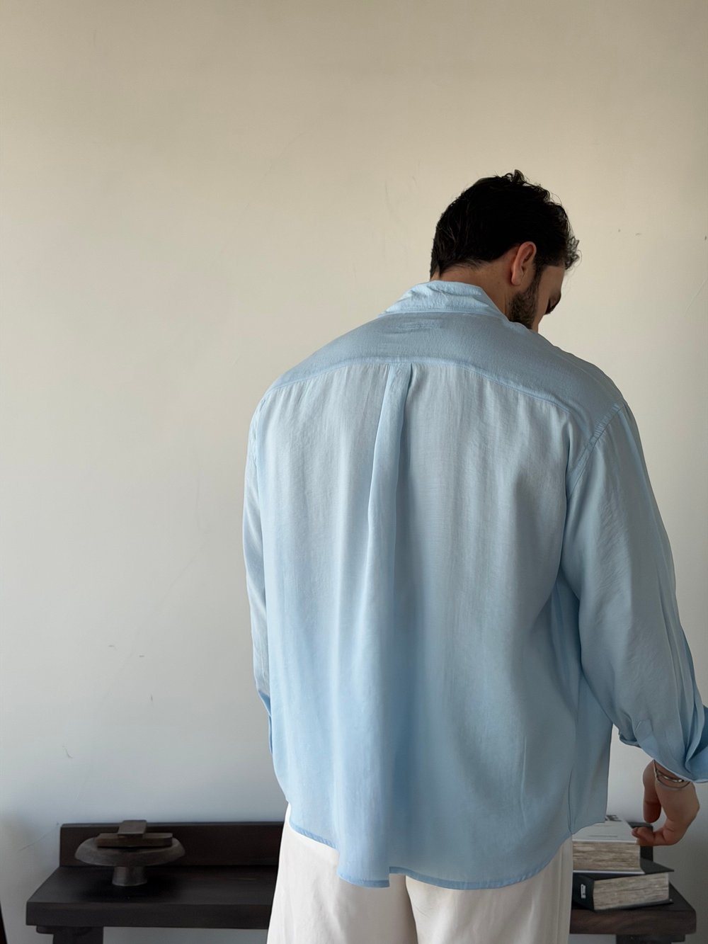 Arven Oversize Mavi Modal Gömlek