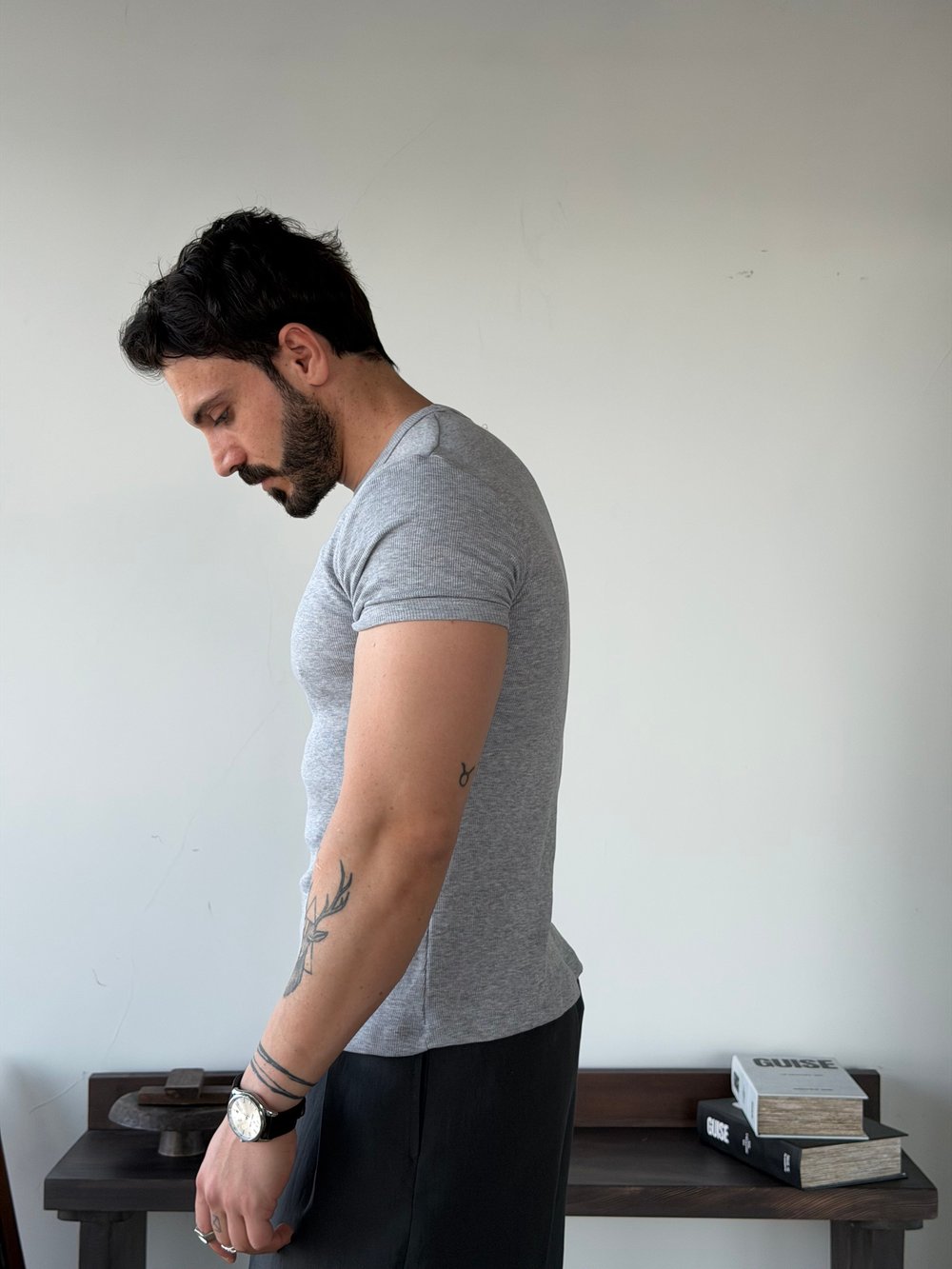 Axel Gri Fitilli Tişört