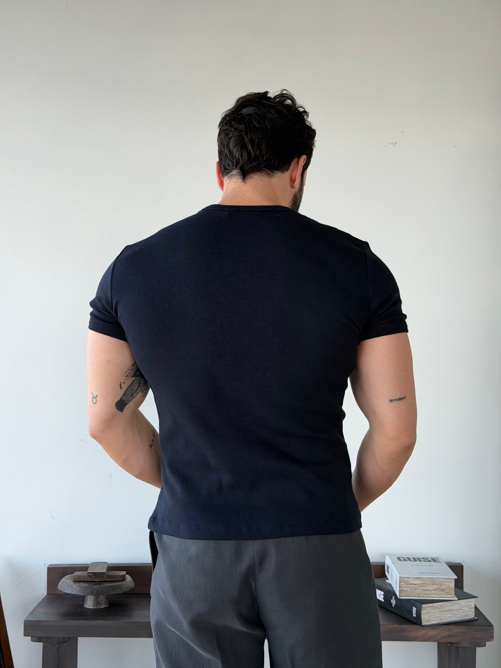 Axel Lacivert Fitilli Tişört