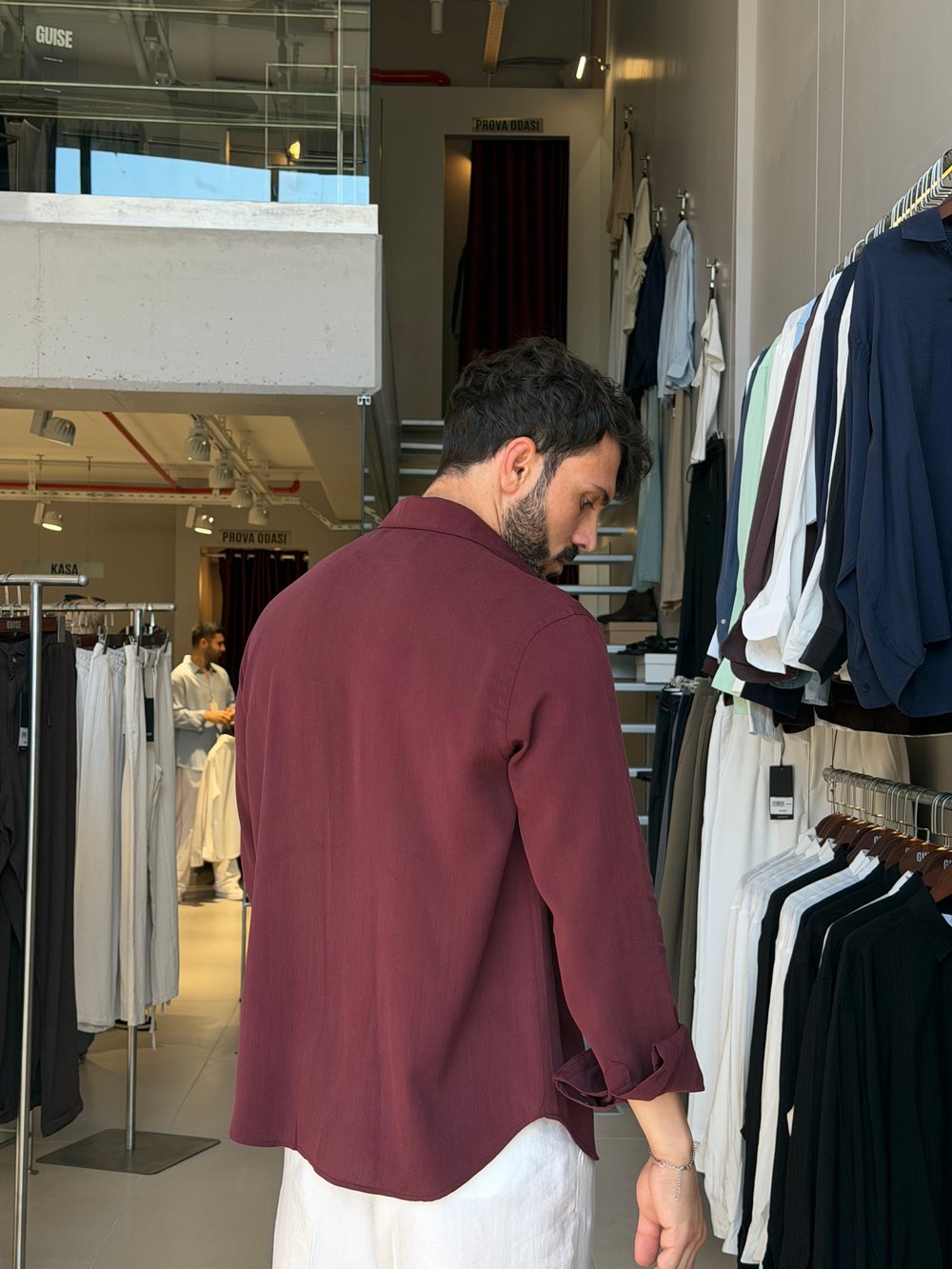 Blas Burgundy Lyocell Gömlek
