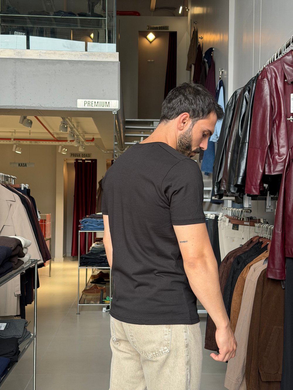 Bob Siyah Basic Muscle Fit Tişört