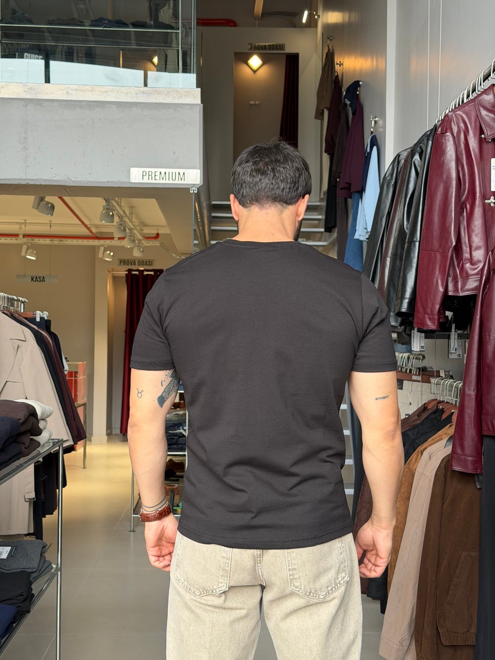 Bob Siyah Basic Muscle Fit Tişört