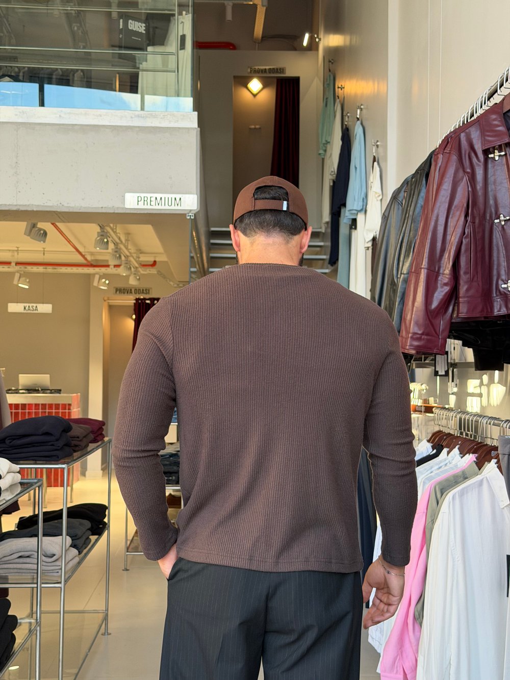 Bruno Kahverengi Fitilli Triko Hırka