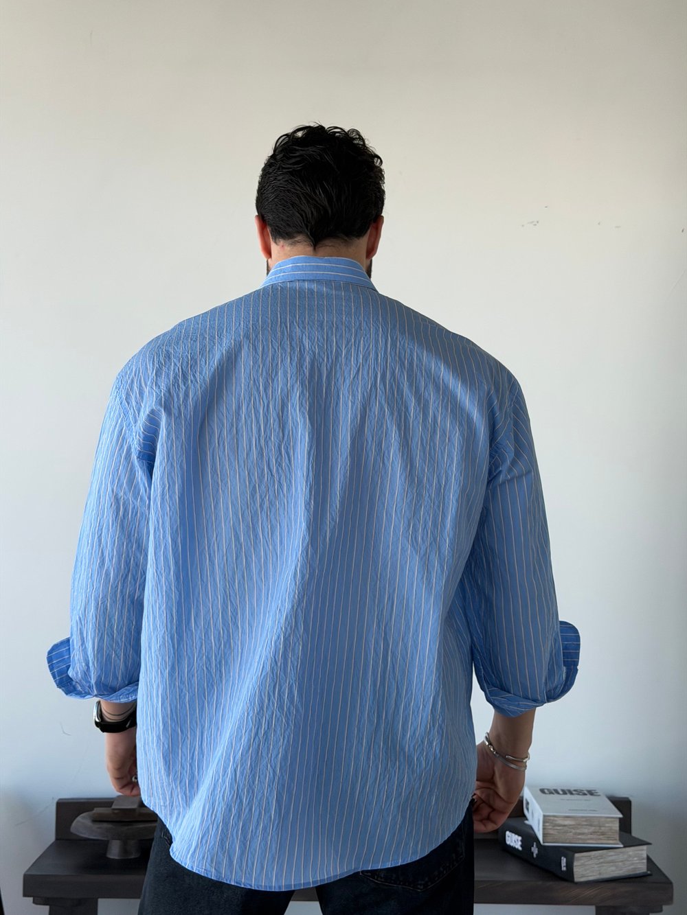 Daily Oversize Mavi Çizgili Gömlek