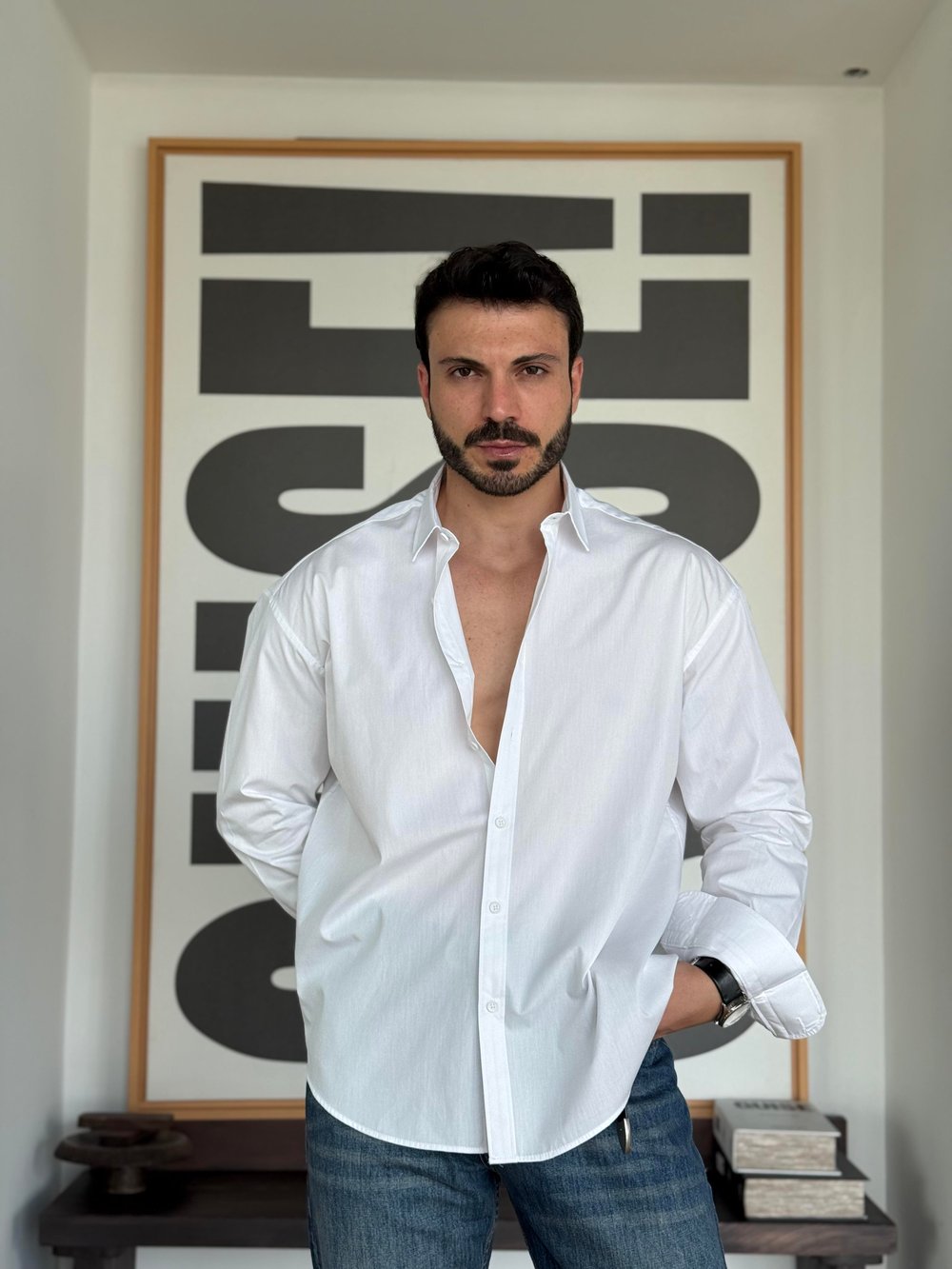 Denver Oversize Poplin Beyaz Gömlek