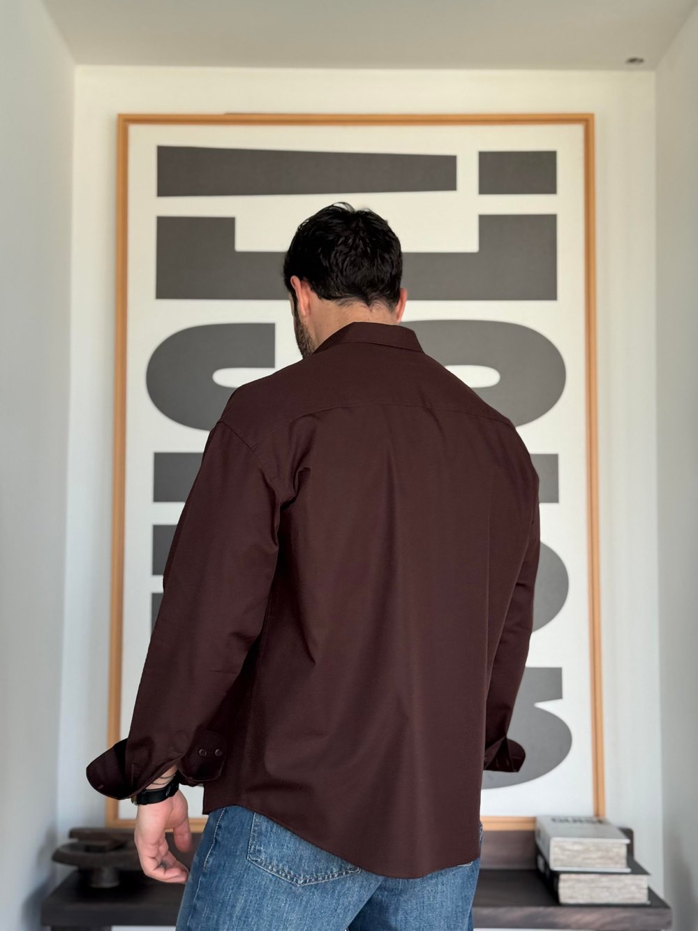 Denver Oversize Poplin Kahve Gömlek