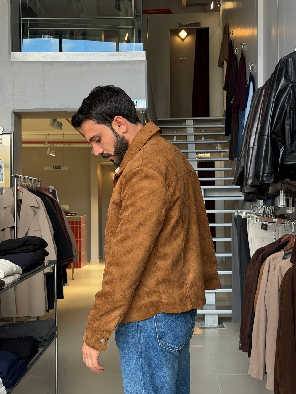Due Taba Fermuarlı Süet Ceket