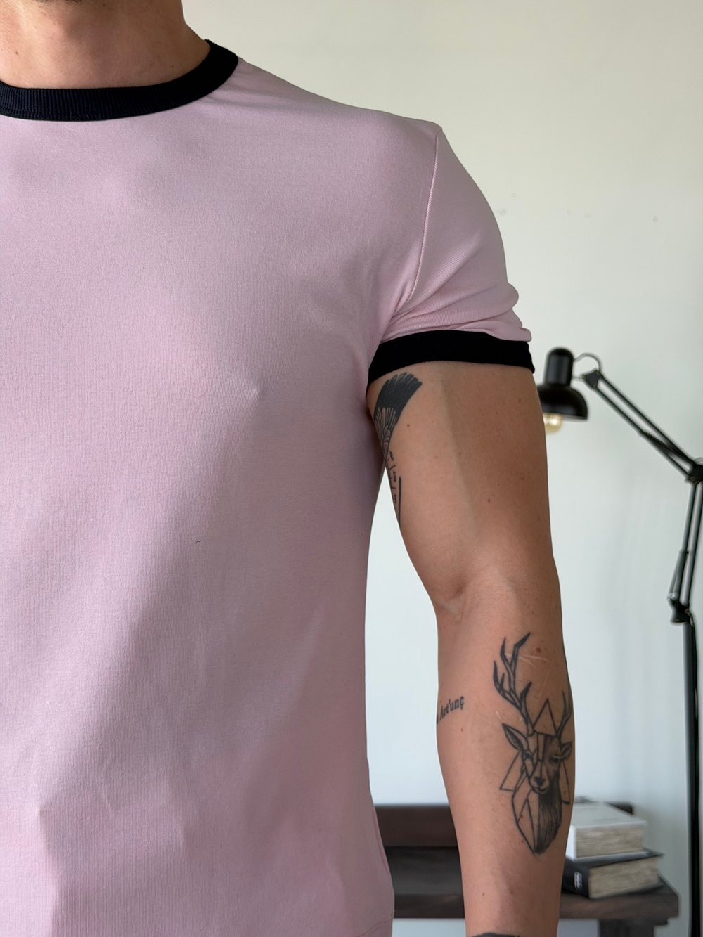 Edge  Ribana Crop Pembe Penye Tişört