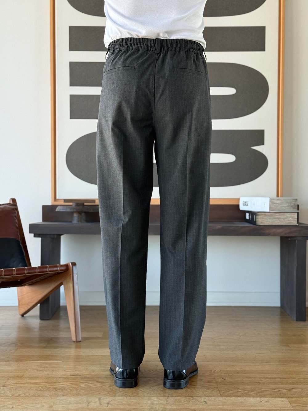 Eris Çizgili Antrasit Baggy Pantolon