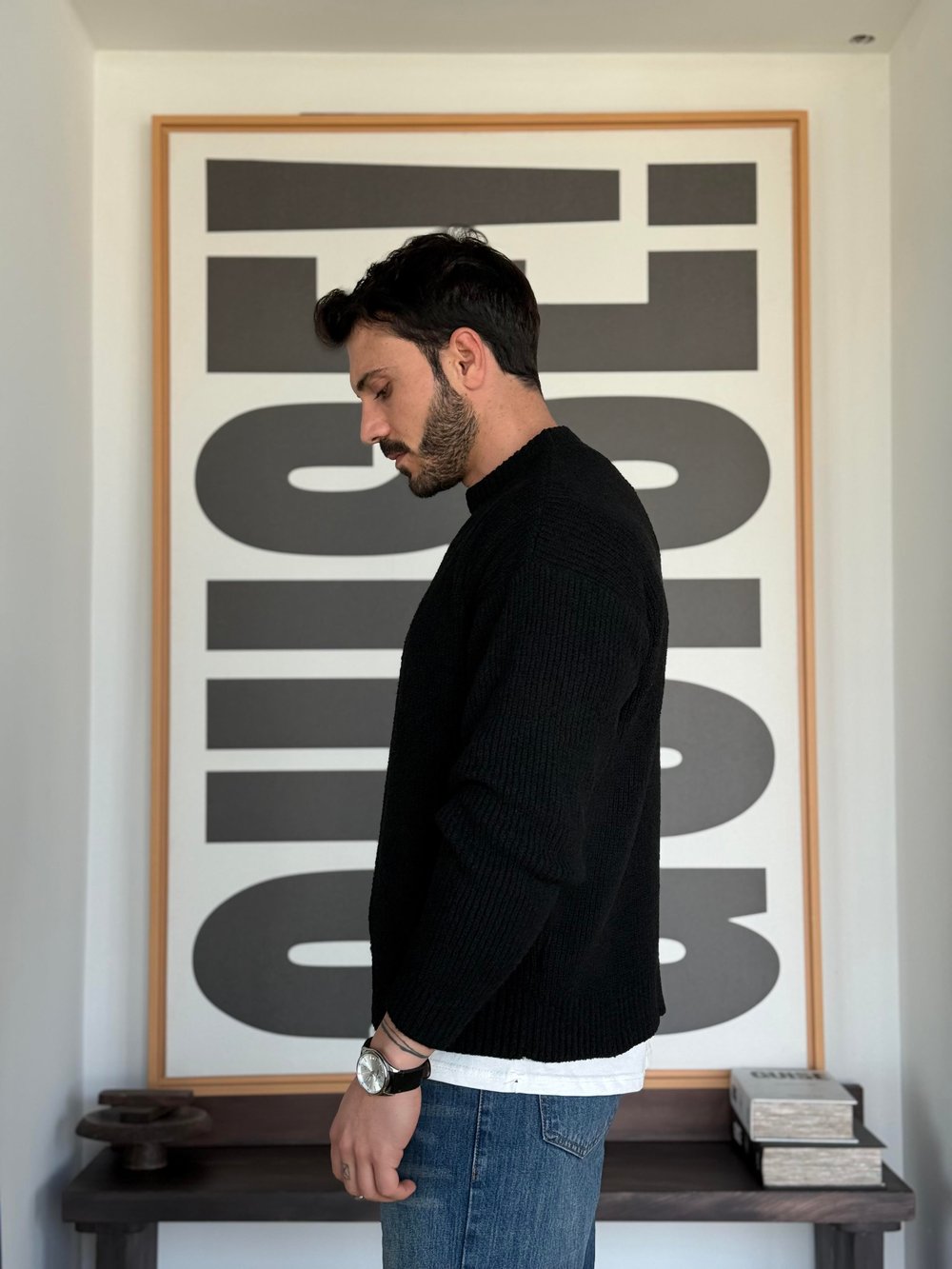 Erwan Örme Siyah Triko